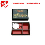 特价商务套餐盒 日式便当盒 寿司盒 饭盒快餐盒 扇面带碗仿木纹选
