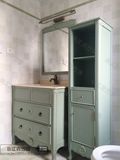 新款橡木美式 浴室柜地中海 卫浴柜整体仿古实木落地洗手台盆柜