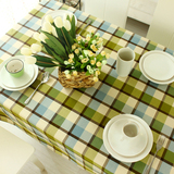 纯棉桌布布艺欧式绿色田园风格子台布餐桌布茶几布可定做制