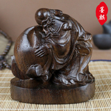越南新款新古典木雕工艺品抱寿桃寿星佛像寿仙家居饰品祝寿礼品