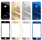 苹果5 6 6S PLUS电镀镜面彩钢钢化玻璃膜iPhone6S 5S5C防爆钢化膜