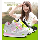 韩版内增高女鞋10厘米休闲运动鞋旅游夏季透气网布单鞋坡跟潮鞋