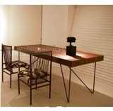 美式乡村loft复古做旧铁艺实木书桌 电脑办公桌 北欧简约写字桌