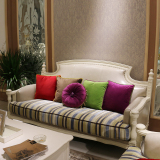 欧式真皮沙发 美式实木沙发123组合简美头层牛皮家具高档皮布沙发