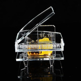 F2111 时尚水晶玻璃钢琴音乐盒 天空之城音乐盒 生日礼物居家装饰