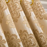 棉麻窗帘欧式高遮光金色提花客厅卧室落地窗装饰定制定做帘头窗幔