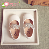 AEF宝宝单鞋女1-3岁公主鞋韩国韩版粉白色小皮鞋儿童圆头软底防滑