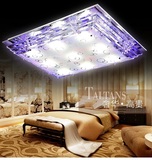 超亮LED水晶吸顶灯现代简约大气遥控长方形客厅卧室餐厅灯具