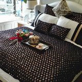 欧式奢华新古典现代美式纯棉样板间样板房床品布艺软装饰品10件套