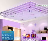 热卖简约正方形小客厅吊灯 现代欧式平板水晶低压灯 玻璃卧室摇控
