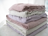 外贸日式简约全棉四件套针织天然彩棉单人被套床笠枕套1.5米床上