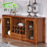 实木餐边柜 实木玻璃门茶水柜碗柜 餐边桌酒柜餐柜现代中式家具