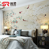 尚柔 新中式花鸟国画背景墙定制壁画 古典风格大型卧室墙纸壁纸