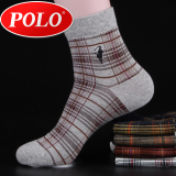 Polo男士中筒袜子男袜棉袜个性潮男商务袜秋冬季厚款条纹男装袜子