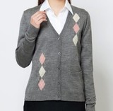 2016春款女装新款Amusant v领修身针织衫 开衫 全国包邮 出口日本