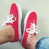 万斯男鞋红色低帮帆布鞋 黑白经典款学生女鞋运动滑板鞋情侣韩版