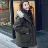 2015冬季韩版女装大码工装棉服加厚保暖羊羔毛胖MM大衣棉衣外套