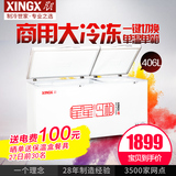 XINGX/星星 BD/BC-406E 大冰柜商用冷柜大容量单温卧式冷冻冷藏柜
