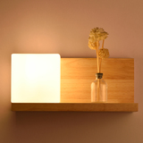 现代卧室床头灯实木壁灯现代中式过道走廊玄关创意韩式木质壁灯饰