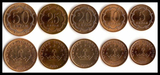 塔吉克斯坦5枚一套硬币 流通套币 外国硬币 钱币