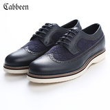 Cabbeen/卡宾男鞋 系带平底鞋男士个性布洛克鞋3154204009