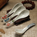 特价日式釉下彩小勺子 创意陶瓷吃饭勺 实用喝汤调羹 量勺餐具