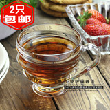 实拍 韩式水晶小资咖啡杯高档耐热奶茶杯品茗杯子玻璃透明水杯