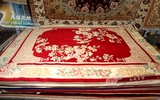 新疆地垫地毯和田特色纯羊毛毯手工刺绣花卉客卧厅专用茶几地毯