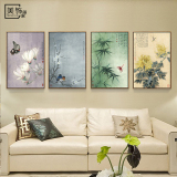 现代简约中式客厅装饰画沙发背景墙画餐厅挂画卧室壁画 梅兰竹菊