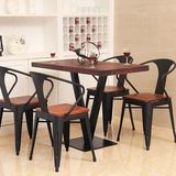 实木餐桌椅组合定做铁艺餐桌椅圆形餐台吃饭桌椅现代餐厅桌椅6人
