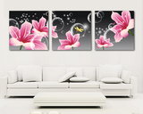 客厅装饰画现代无框画三联壁画沙发背景墙画家居饰品挂画简约花卉