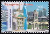 波黑 穆族 2005年邮票 与卡塔尔联发 城市建筑 1全新 满500元打折