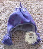 【美国正品代购】GAP紫色粉星星绒球宝宝帽子