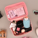 正品韩国oohlala 皮质化妆品保护包 手提大容量收纳包 立体化妆包