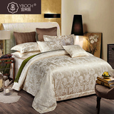 酒店床上用品四件套全棉被单被套夏欧式床品纯棉贡缎提花