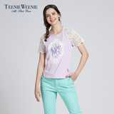 Teenie Weenie小熊专柜新品女装棉质休闲短袖T恤TTRA52543A