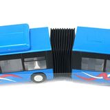 俊基1:43双节加长双节城市公交巴士客车四门可开儿童汽车模型玩具