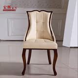 实木餐椅 pu皮餐椅 现代简约橡木餐椅 韩式皮椅子酒店靠背椅 新品