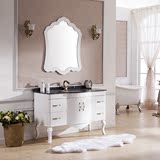 克丽菲儿 欧式浴室柜 落地实木PVC洗手台洗脸盆组合卫浴柜9721