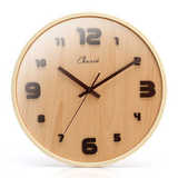 初心 初心 24小时制木质欧式钟表 现代艺术挂钟客厅表时尚创意 静