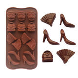 情人节DIY巧克力模具冰格布丁蛋糕手工皂模具小包包高跟鞋扇子