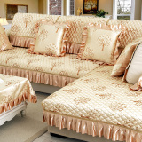 泊远 四季沙发垫布艺沙发套罩巾欧式简约现代防滑定做坐垫  玉树