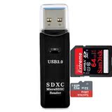 USB 3.0接口读卡器 SD卡TF卡USB3.0高速读卡器 支持高速SDXC 64G