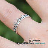 复古皇冠戒指 古典时尚 925纯银戒指 个性指环 女生戴中指食指