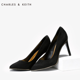 CHARLES&KEITH高跟鞋  CK1-60360699 金色包边细跟女鞋