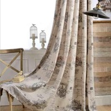 外贸窗帘出口罗马现代简约客厅卧室棉麻窗帘定制成品遮光涤棉印花