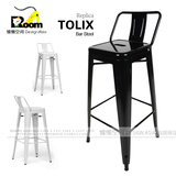 Tolix复古餐台椅铁皮吧凳靠背海军椅休闲酒吧咖啡奶茶店高脚椅子