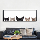 北欧风格动物客厅装饰画现代宜家卡通挂画卧室壁画沙发背景墙画猫