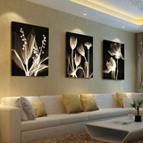 欧式客厅装饰画现代沙发背景墙无框画简约壁画三联画抽象酒店挂画