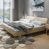 英洛 北欧白橡木实木床 双人床1.5米1.8米 纯实木原木床美式家具